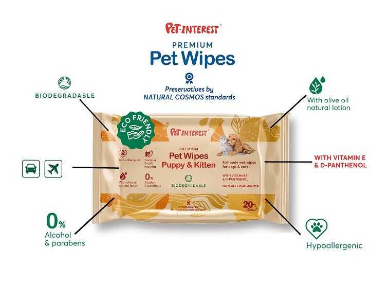 BIODEGRADABLE PET WIPES PET INTEREST